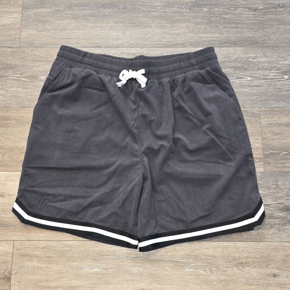 BP. Men's Large Gray Shorts with White Trim Athletic Shorts New w/out Tags!